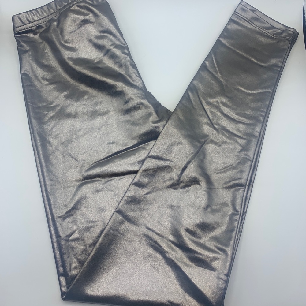 Forever 21 leggings metallic gunmetal